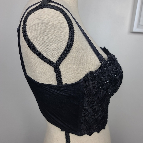Windsor Black REIGNING LACE BUSTIER Sweetheart Neckline Top S - Picture 10 of 15